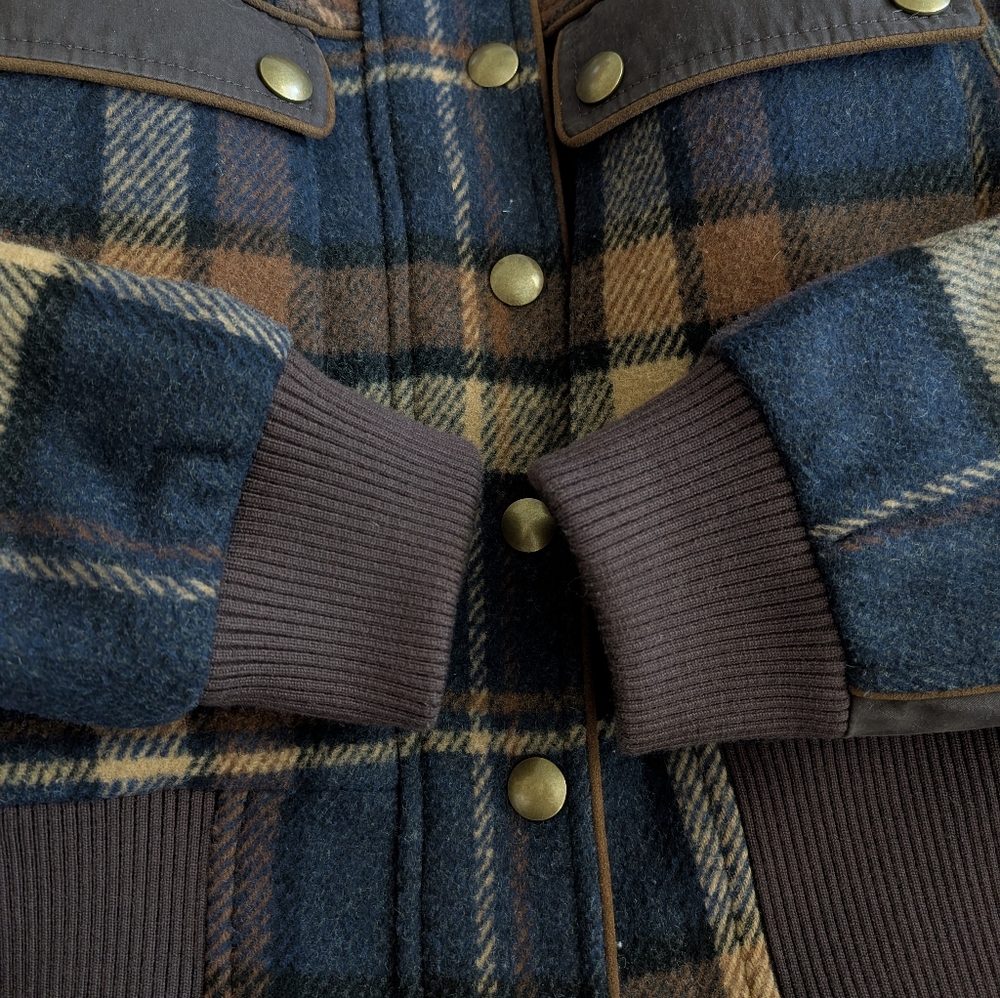 Veronica Beard Jadis Wool Plaid Bomber Jacket Size 0 Coat - Picture 11 of 12